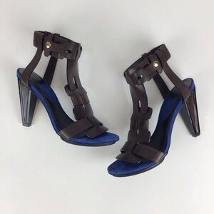 Rare Diane Von Furstenberg Brown Leather Irene Sandal | 7.5